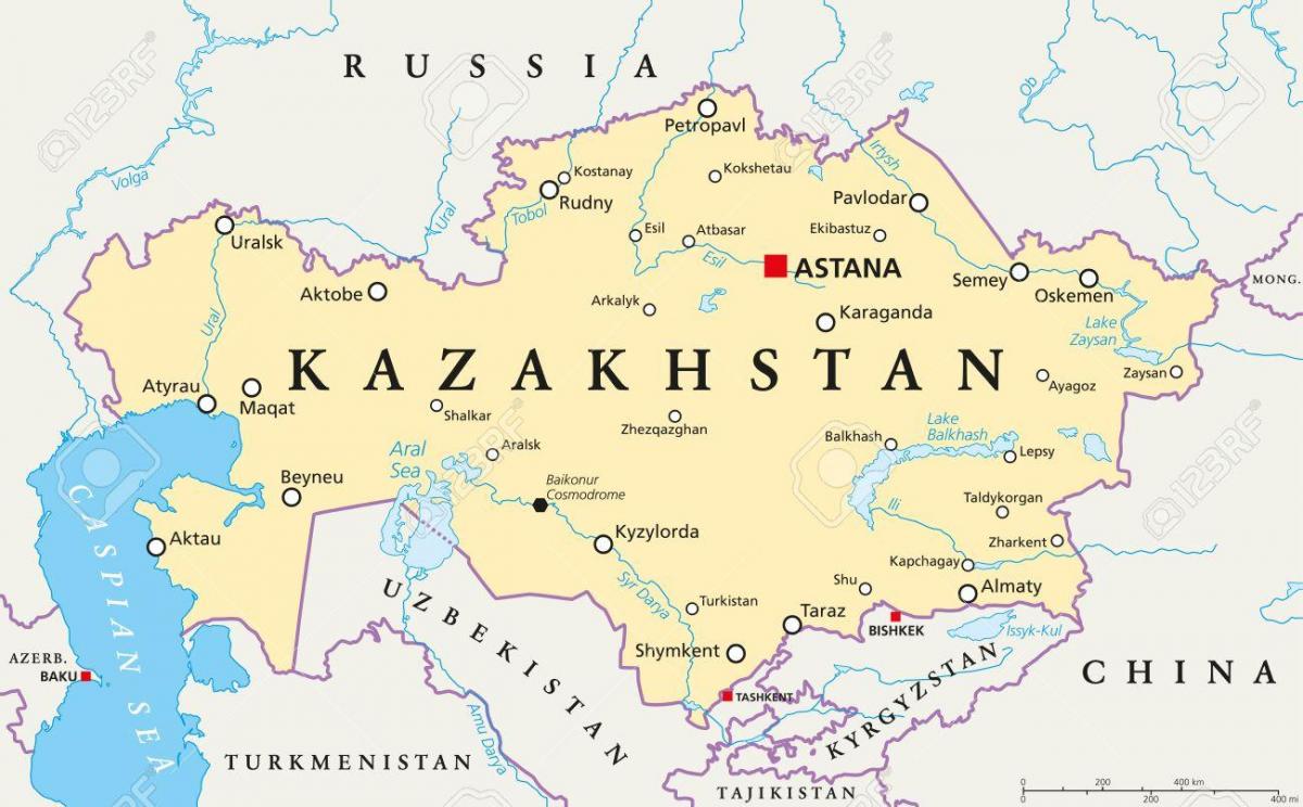 mapa de Casaquistán, astana