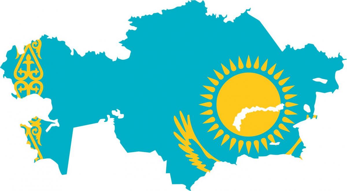 mapa de Casaquistán bandeira