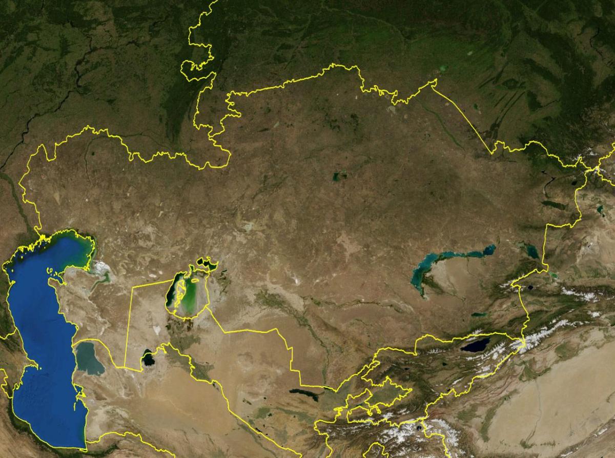 mapa de Casaquistán topográfico