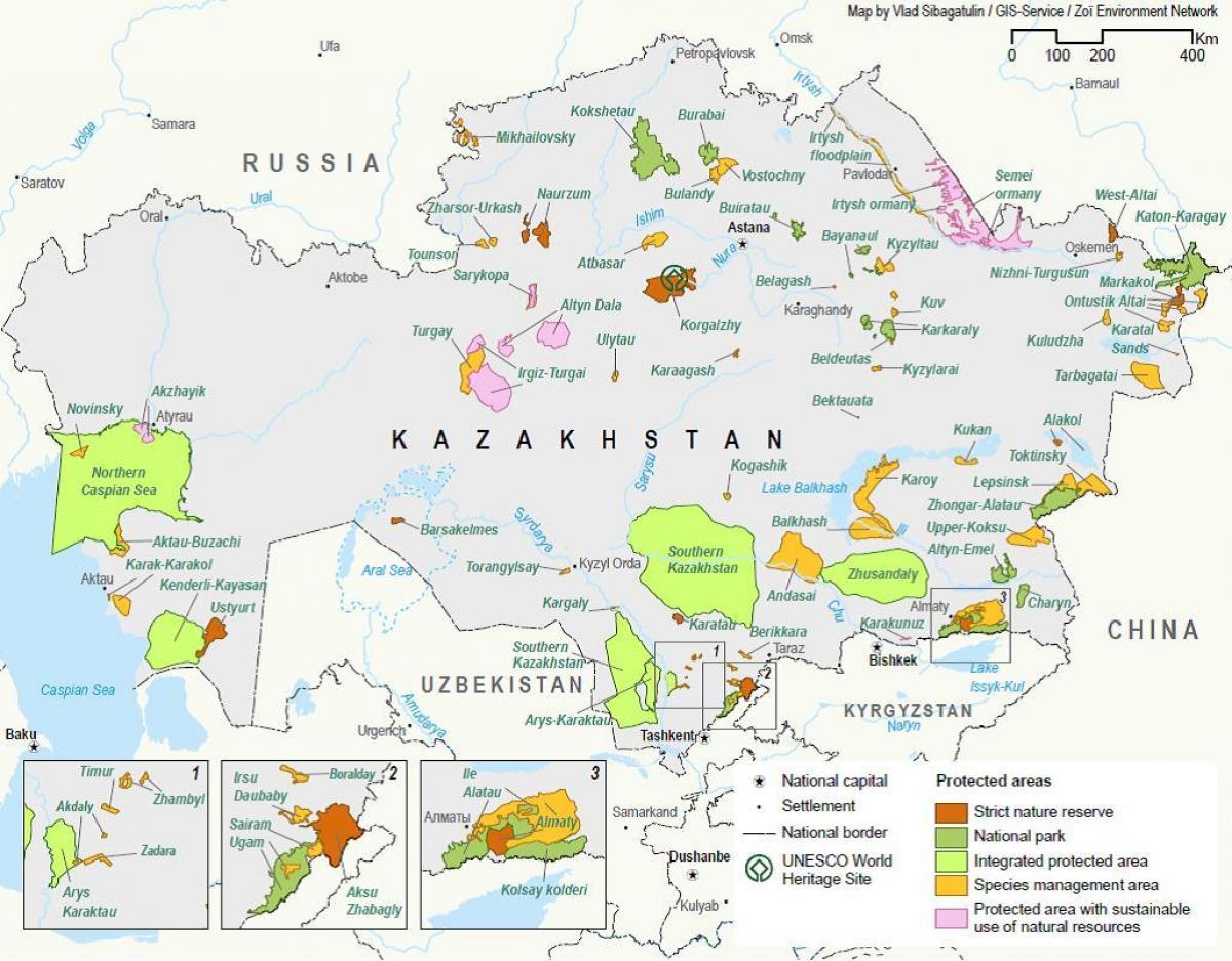 mapa de Casaquistán recursos naturais
