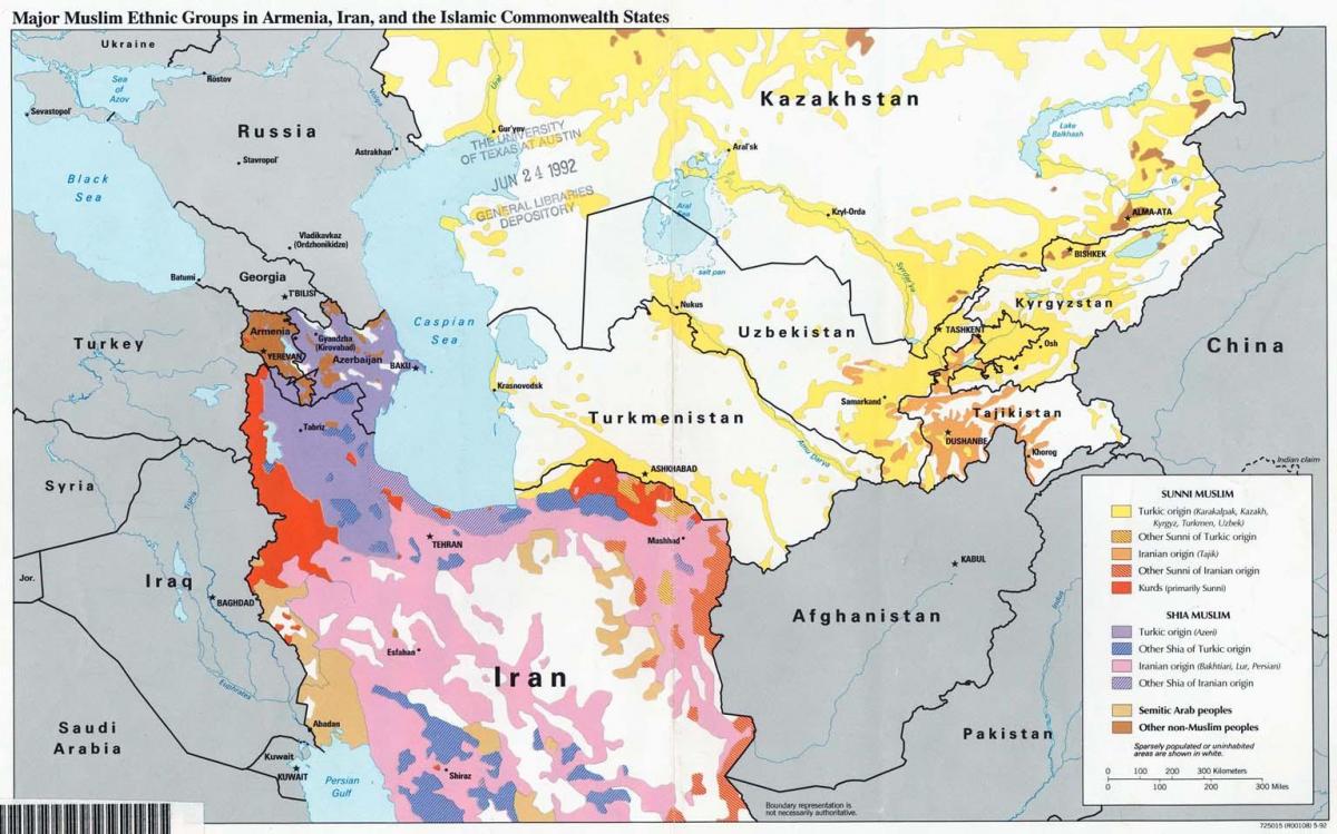 mapa de Casaquistán relixión