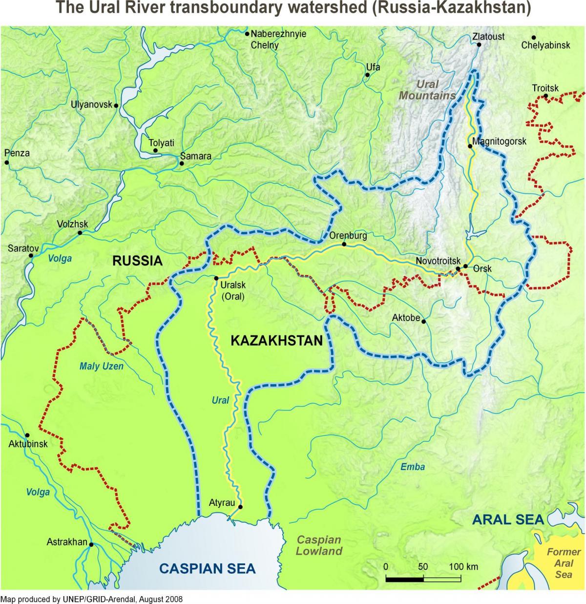mapa de Casaquistán río