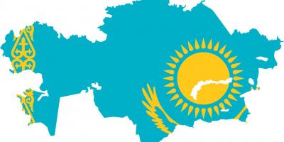 Mapa de Casaquistán bandeira