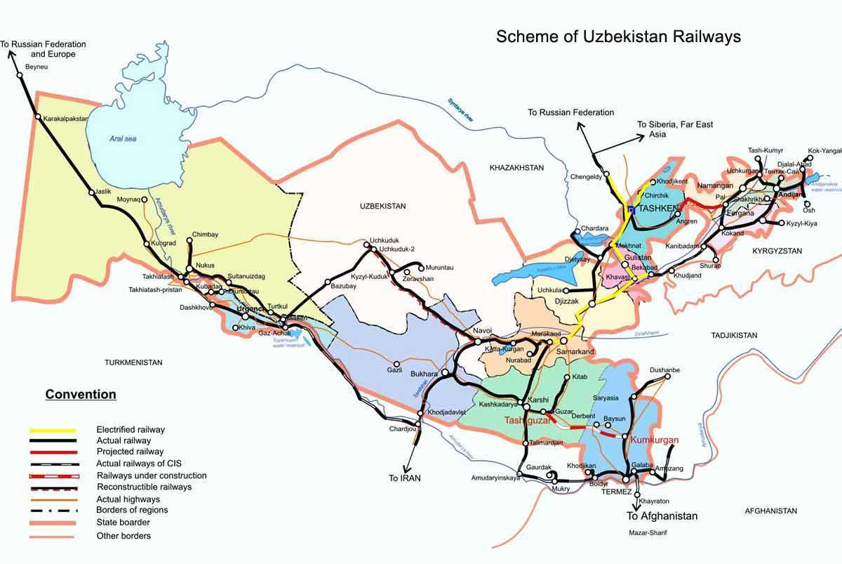 Casaquistán tren mapa