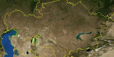 Mapa de Casaquistán topográfico