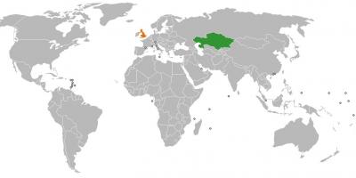 Casaquistán localización no mapa do mundo
