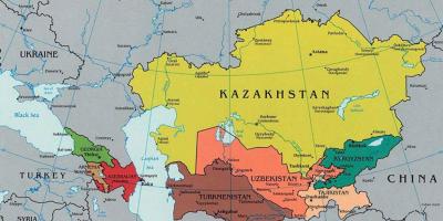 Mapa de Casaquistán países veciños